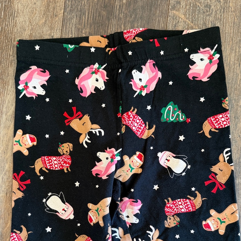 Holiday Time Black Festive Reindeer Leggings - Picture 2 of 8